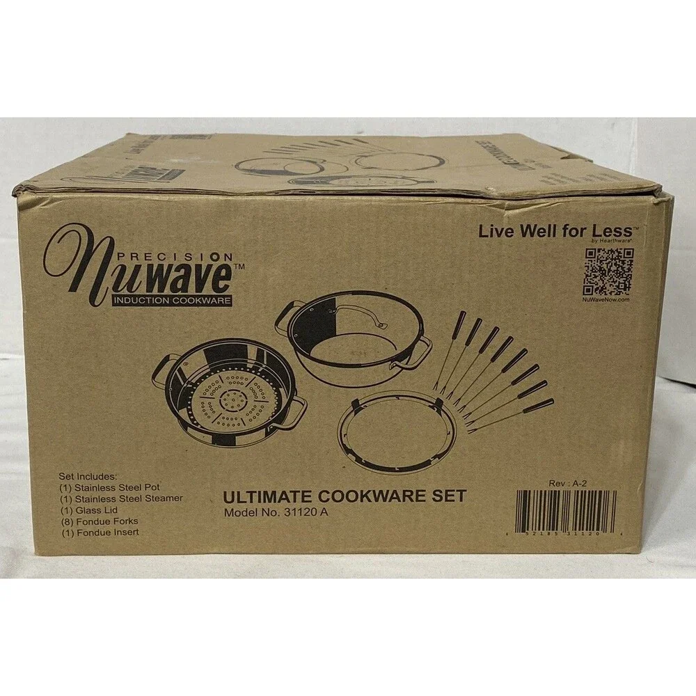 NuWave 31120 Ultimate Stainless Steel Cookware Set Induction Pot Steamer Fondue